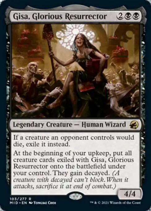 MtG Trading Card Game Innistrad: Midnight Hunt Rare Gisa, Glorious Resurrector #103