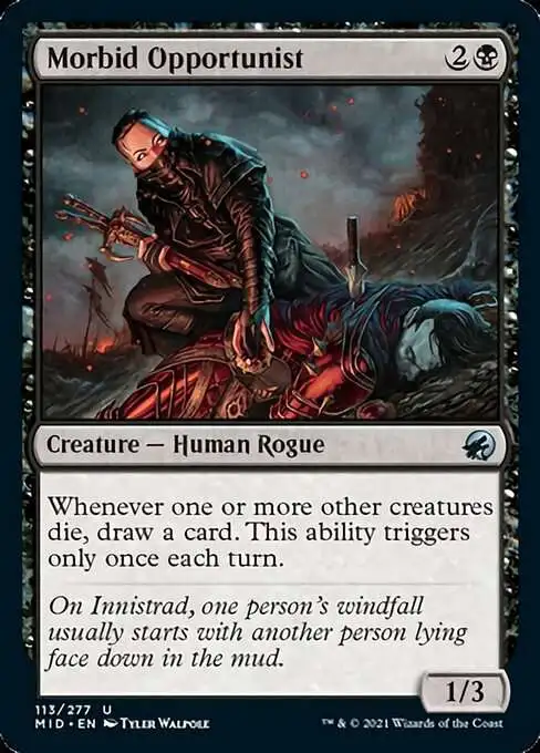 MtG Trading Card Game Innistrad: Midnight Hunt Uncommon Foil Morbid Opportunist #113