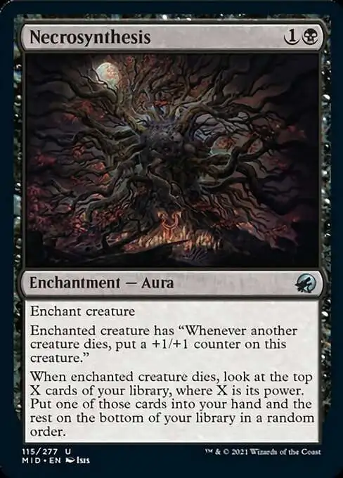 MtG Trading Card Game Innistrad: Midnight Hunt Uncommon Necrosynthesis #115