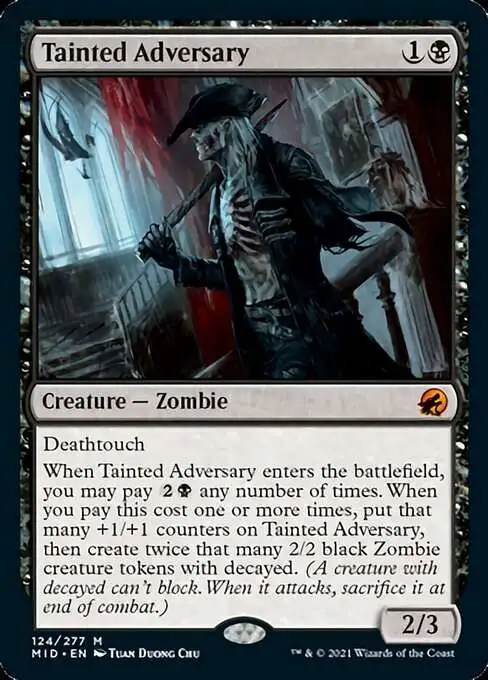 MtG Trading Card Game Innistrad: Midnight Hunt Mythic Rare Foil Tainted Adversary #124
