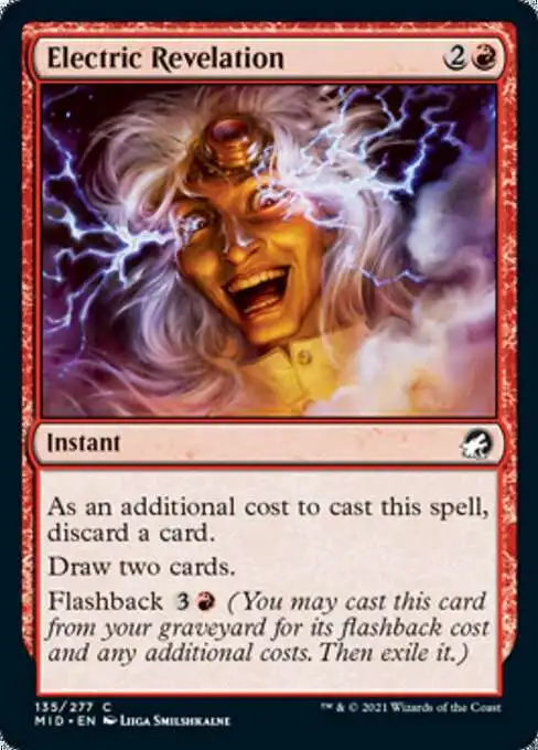 MtG Trading Card Game Innistrad: Midnight Hunt Common Foil Electric Revelation #135