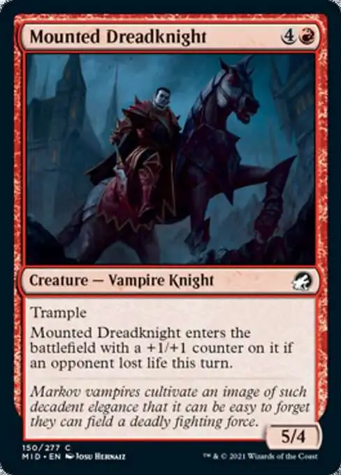 MtG Trading Card Game Innistrad: Midnight Hunt Common Mounted Dreadknight #150
