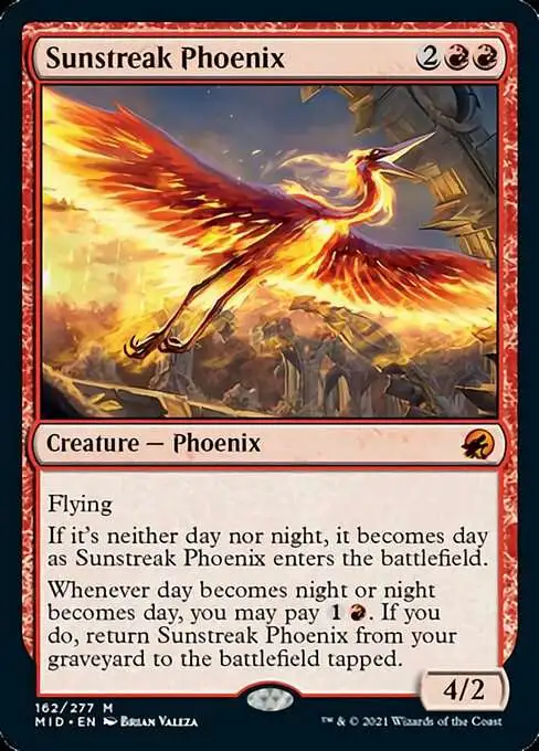 MtG Trading Card Game Innistrad: Midnight Hunt Mythic Rare Foil Sunstreak Phoenix #162