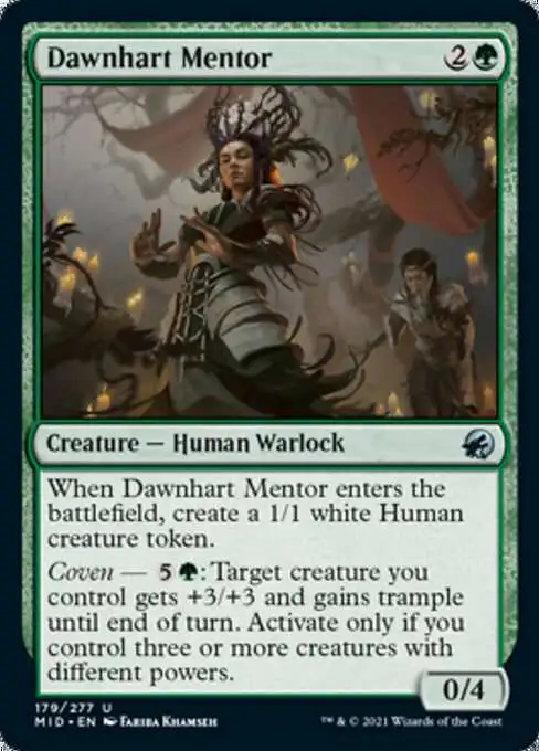 MtG Trading Card Game Innistrad: Midnight Hunt Uncommon Dawnhart Mentor #179