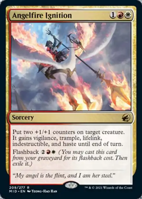 MtG Trading Card Game Innistrad: Midnight Hunt Rare Angelfire Ignition #209