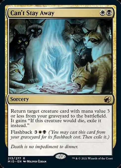 MtG Trading Card Game Innistrad: Midnight Hunt Rare Can't Stay Away #213