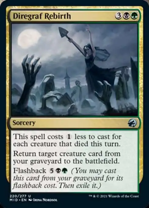 MtG Trading Card Game Innistrad: Midnight Hunt Uncommon Foil Diregraf Rebirth #220