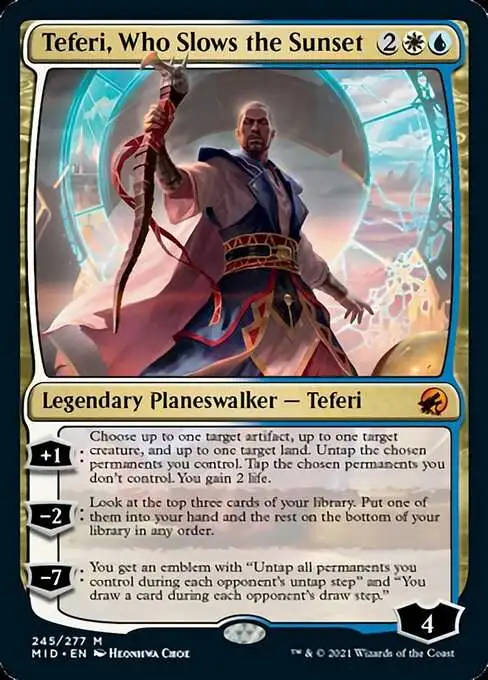 MtG Trading Card Game Innistrad: Midnight Hunt Mythic Rare Foil Teferi, Who Slows the Sunset #245