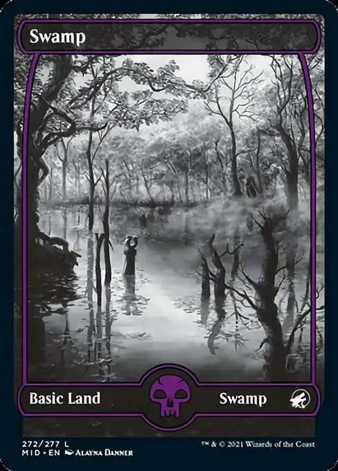 MTG Odyssey Various conditions Swamp #342 Foil