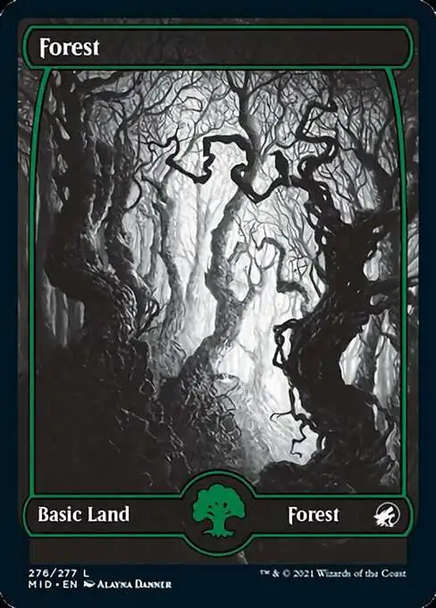 MtG Trading Card Game Innistrad: Midnight Hunt Common Forest #276 [Full Art]