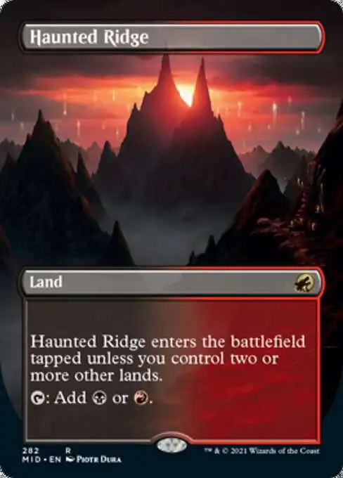 MtG Trading Card Game Innistrad: Midnight Hunt Rare Haunted Ridge #282 [Alternate Art Borderless]