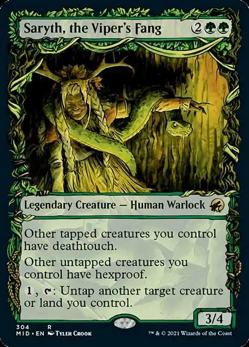 Magic The Gathering Trading Card Game Innistrad Midnight Hunt Single Card  Rare Saryth, the Vipers Fang 304 Showcase - ToyWiz