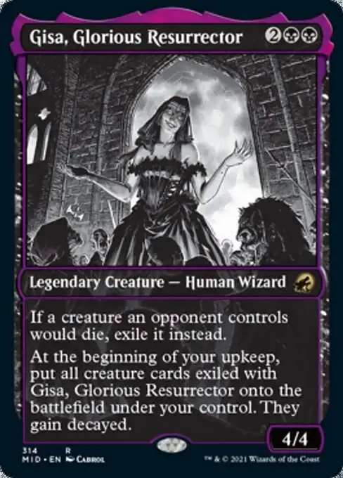 MtG Trading Card Game Innistrad: Midnight Hunt Rare Gisa, Glorious Resurrector #314 [Showcase]