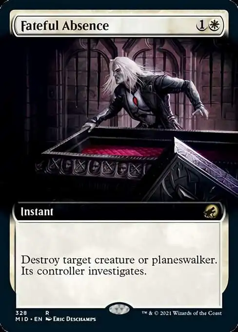 Magic The Gathering Trading Card Game Innistrad Midnight Hunt Single Card  Rare Fateful Absence 328 Extended Art Foil - ToyWiz