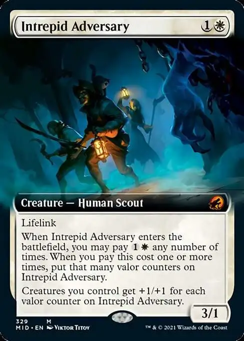 MtG Trading Card Game Innistrad: Midnight Hunt Mythic Rare Intrepid Adversary #329 [Extended Art]