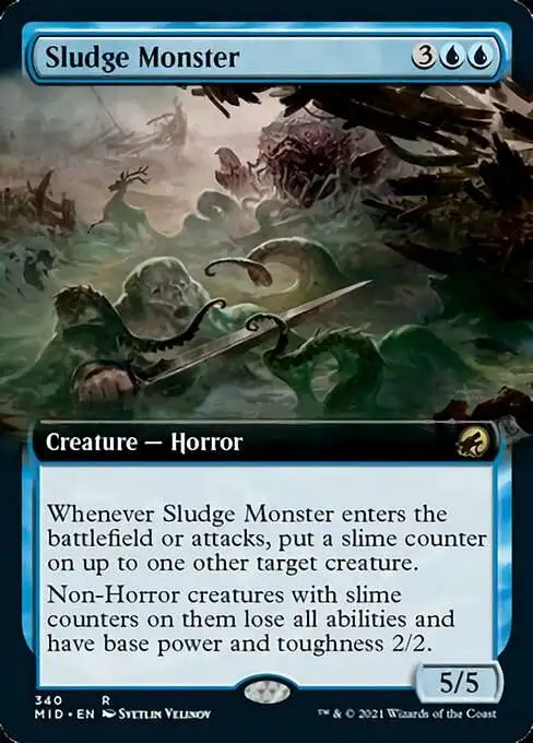 MtG Trading Card Game Innistrad: Midnight Hunt Rare Sludge Monster #340 [Extended Art]