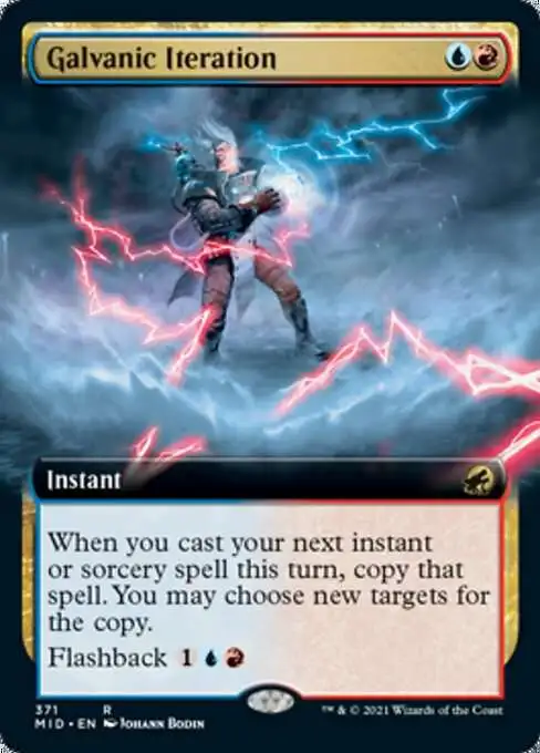 MtG Trading Card Game Innistrad: Midnight Hunt Rare Galvanic Iteration #371 [Extended Art]