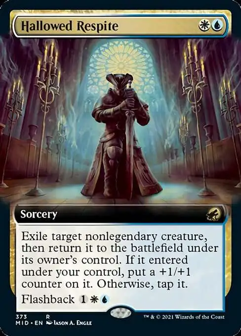 MtG Trading Card Game Innistrad: Midnight Hunt Rare Hallowed Respite #373 [Extended Art Foil]