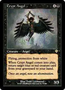MtG Invasion Rare Crypt Angel #97 [Lightly Played]
