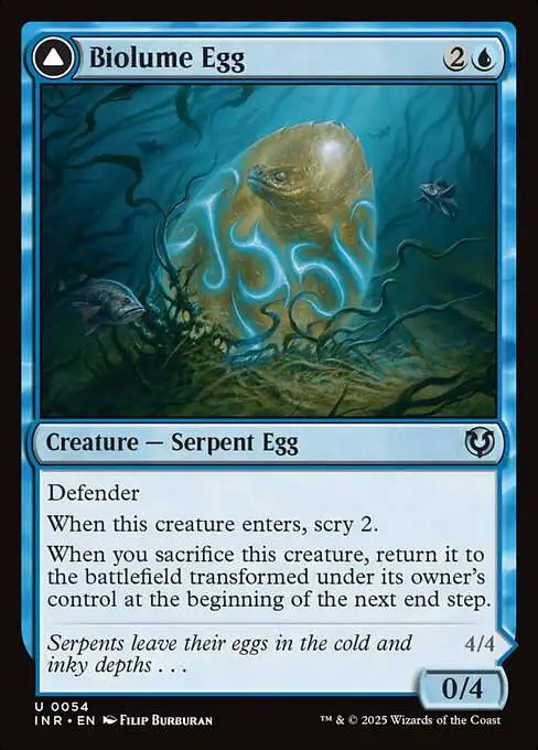 MtG Innistrad Remastered Uncommon Biolume Egg // Biolume Serpent #54