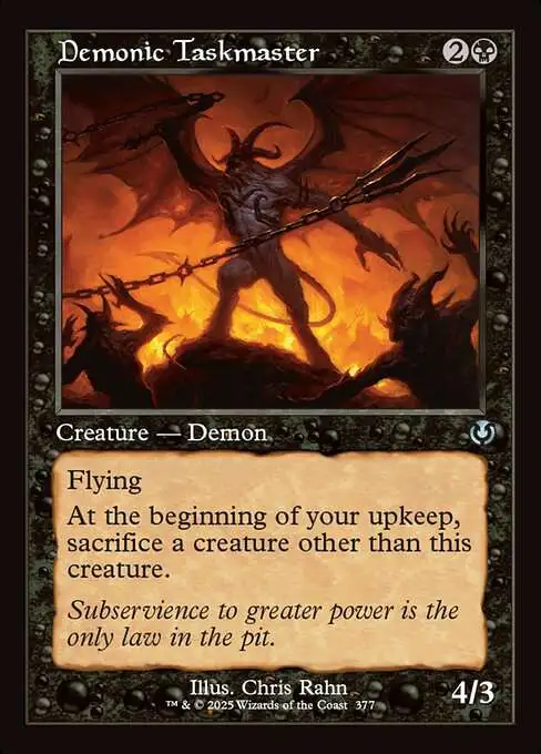 MtG Innistrad Remastered Uncommon Demonic Taskmaster #377 [Classic Frame]