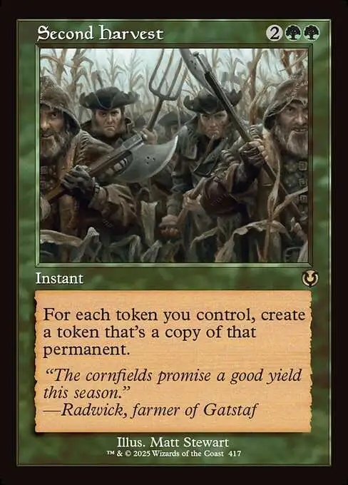 MtG Innistrad Remastered Rare Second Harvest #417 [Classic Frame]