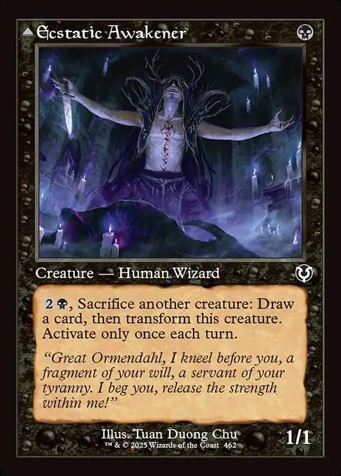 mtg innistrad cards MtG Innistrad Remastered Common Ecstatic Awakener // Awoken Demon #462  [Classic Frame]