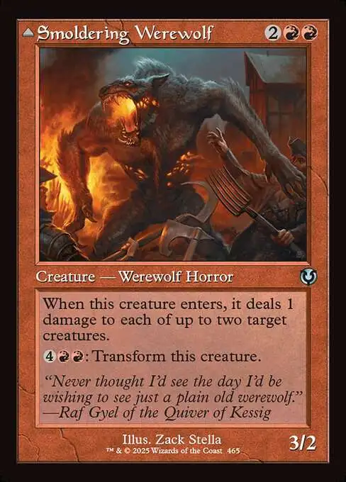 Magic The Gathering Innistrad Remastered Single Card Uncommon Smoldering  Werewolf Erupting Dreadwolf 465 Classic Frame - ToyWiz