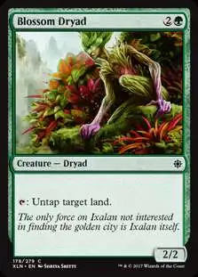 MtG Trading Card Game Ixalan Common Foil Blossom Dryad #178