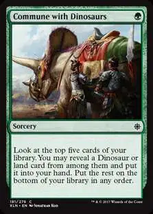 MtG Trading Card Game Ixalan Common Commune with Dinosaurs #181