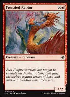 MtG Trading Card Game Ixalan Common Frenzied Raptor #146