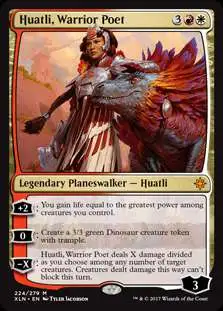 MtG Trading Card Game Ixalan Mythic Rare Foil Huatli, Warrior Poet #224