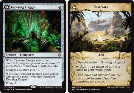 MtG Trading Card Game Ixalan Rare Lost Vale / Dowsing Dagger #235