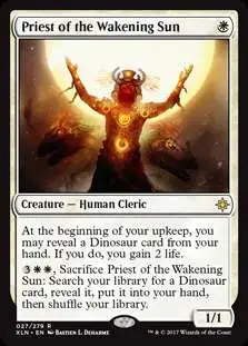 MtG Trading Card Game Ixalan Rare Priest of the Wakening Sun #27