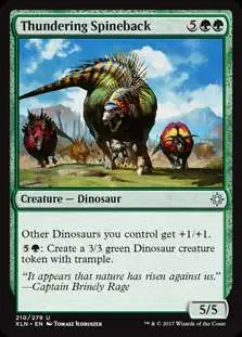 MtG Trading Card Game Ixalan Uncommon Thundering Spineback #210