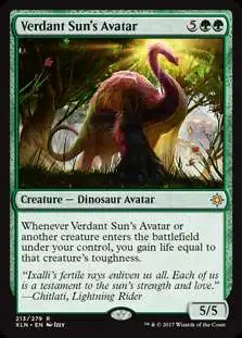 MtG Trading Card Game Ixalan Rare Verdant Sun's Avatar #213