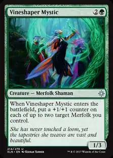 MtG Trading Card Game Ixalan Uncommon Foil Vineshaper Mystic #214