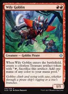 MtG Trading Card Game Ixalan Uncommon Wily Goblin #174