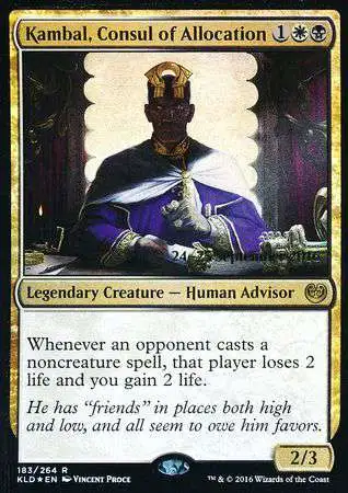 MtG Trading Card Game Kaladesh Rare Kambal, Consul of Allocation #183 [Prerelease foil]