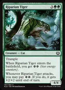 MtG Trading Card Game Kaladesh Common Riparian Tiger #167