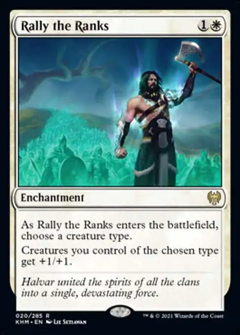 MtG Trading Card Game Kaldheim Rare Foil Rally the Ranks #20