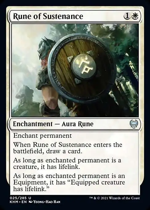 MtG Trading Card Game Kaldheim Uncommon Rune of Sustenance #25