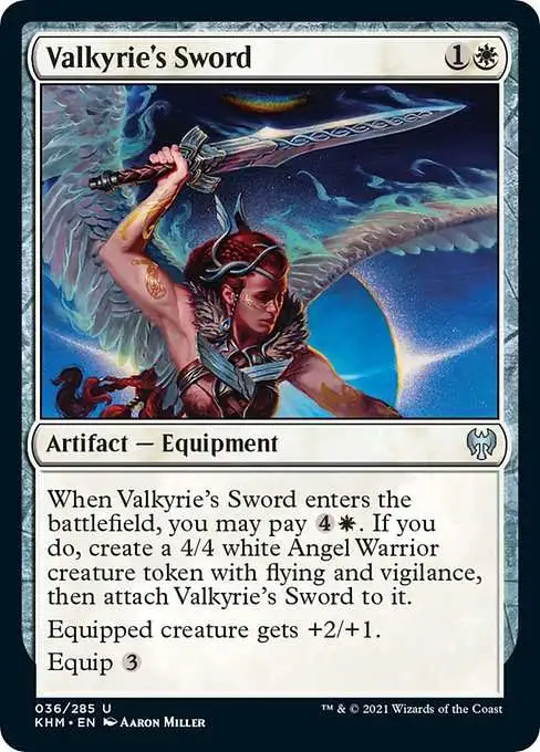 MtG Trading Card Game Kaldheim Uncommon Foil Valkyrie's Sword #36