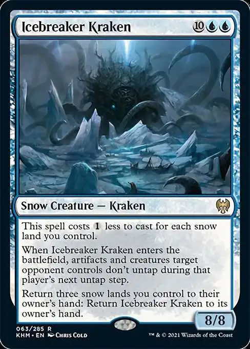 MtG Trading Card Game Kaldheim Rare Icebreaker Kraken #63