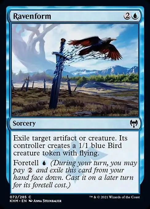 MtG Trading Card Game Kaldheim Common Ravenform #72