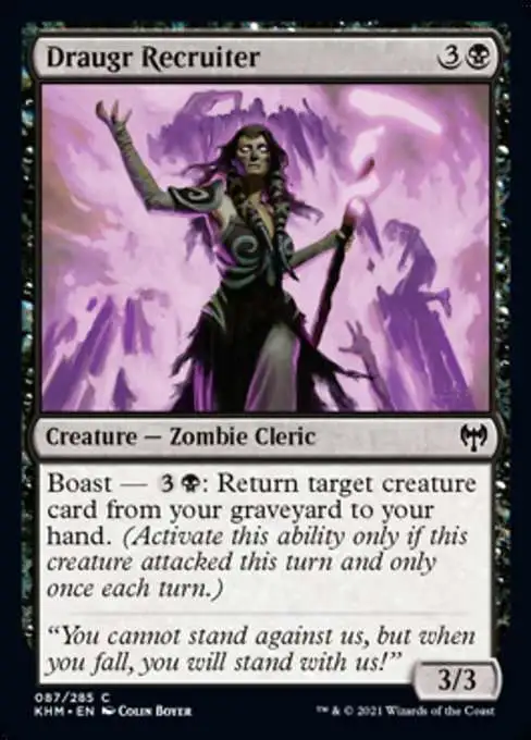 MtG Trading Card Game Kaldheim Common Draugr Recruiter #87
