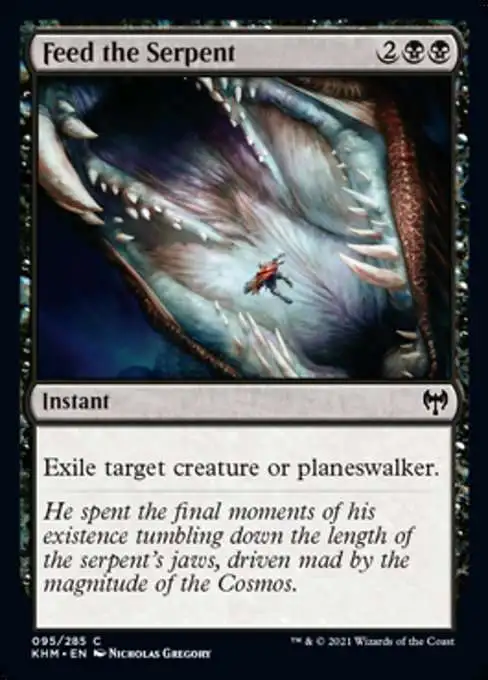 MtG Trading Card Game Kaldheim Common Feed the Serpent #95