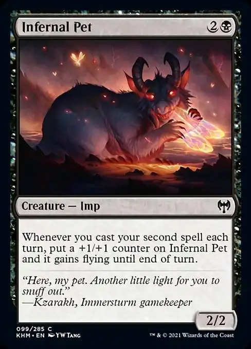 MtG Trading Card Game Kaldheim Common Infernal Pet #99