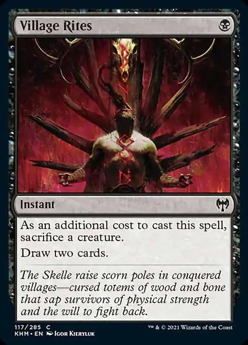 MtG Trading Card Game Kaldheim Common Village Rites #117