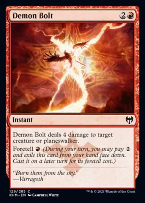 MtG Trading Card Game Kaldheim Common Demon Bolt #129